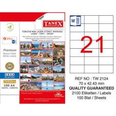 Tanex Laser Etiket TW 2124 70 x 42.43 mm